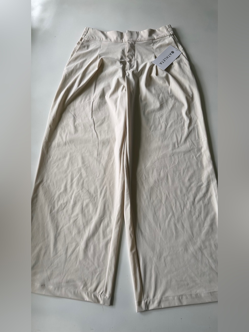 Athleta Pinnacle Wide Leg High Rise Trouser Bone 8/P Athleisure Versatile